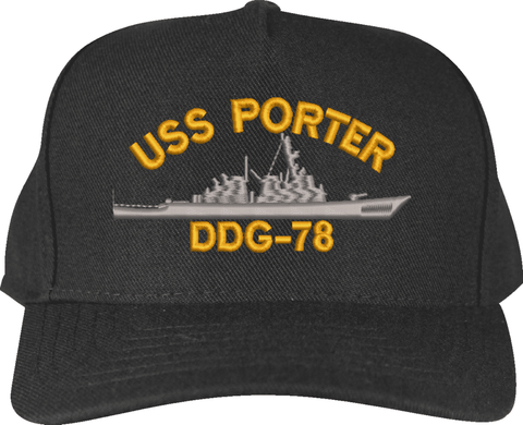 USS Porter DDG-78 Ship Emblematic Custom Embroidered Cap