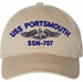 USS Portsmouth SSN-707 with Dolphins Unstructured Dad Cap