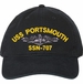 USS Portsmouth SSN-707 with Dolphins Unstructured Dad Cap