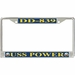 USS Power DD-839 License Plate Frame
