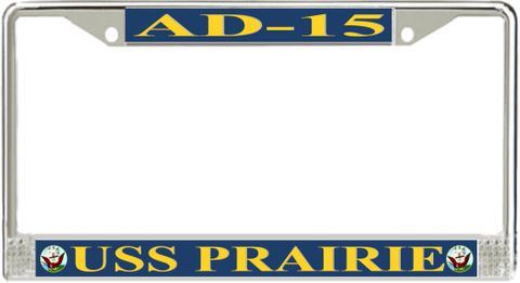 USS Prairie AD-15 License Plate Frame