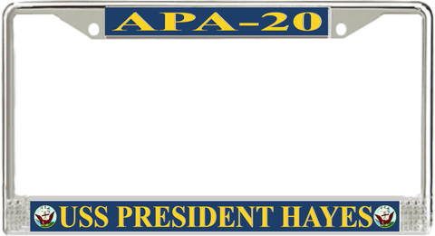 USS President Hayes APA-20 License Plate Frame