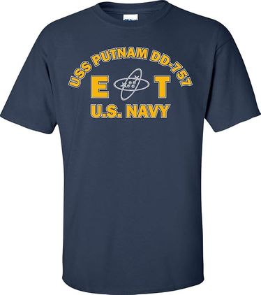 USS Putnam DD-757 Rate ET Navy Blue Short Sleeve T-Shirt Small