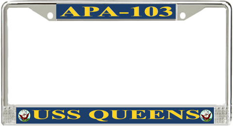 USS Queens APA-103 License Plate Frame