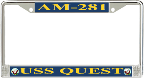 USS Quest AM-281 License Plate Frame
