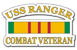 USS Ranger CV-61 Vietnam Combat Veteran with Ribbon Decal