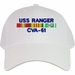 USS Ranger CVA-61 with Vietnam Service Ribbons Embroidered Cap