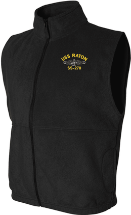 USS Raton SS-270 with Dolphins Embroidered Fleece Vest
