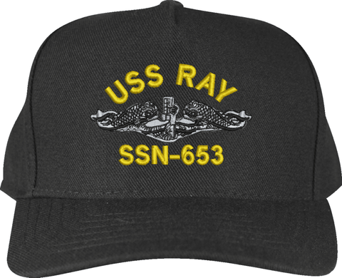 USS Ray SSN-653 with Dolphins Custom Embroidered Cap