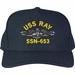 USS Ray SSN-653 with Dolphins Custom Embroidered Cap