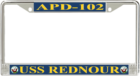 USS Rednour APD-102 License Plate Frame
