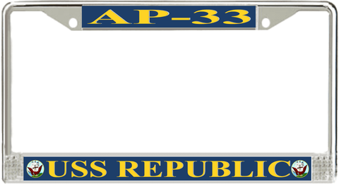 USS Republic AP-33 License Plate Frame