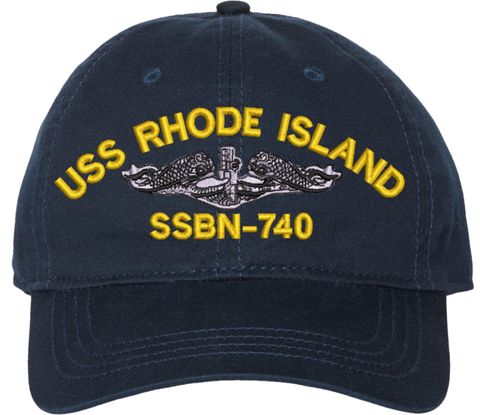 USS Rhode Island SSBN-740 with Dolphins Unstructured Dad Cap