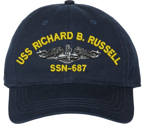 USS Richard B Russel SSN-687 with Dolphins Unstructured Dad Cap