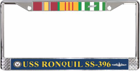 USS Ronquil SS-396 Vietnam Veteran 3-Ribbon Stack License Plate Frame
