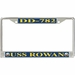 USS Rowan DD-782 License Plate Frame