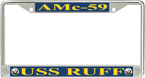 USS Ruff AMc-59 License Plate Frame