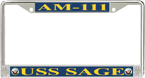 USS Sage AM-111 License Plate Frame