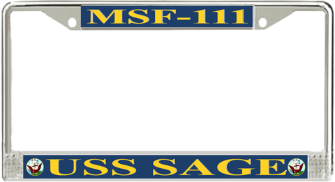 USS Sage MSF-111 License Plate Frame
