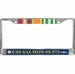 USS Salmon SS-573 Vietnam Veteran 3-Ribbon Stack License Plate Frame