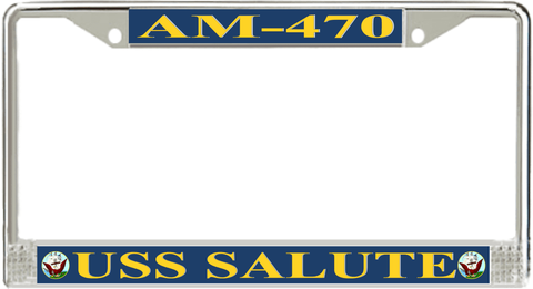USS Salute AM-470 License Plate Frame