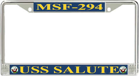 USS Salute MSF-294 License Plate Frame