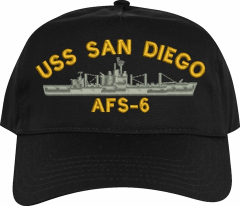 USS San Diego AFS-6 Ship Embroidered Cap
