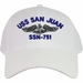 USS San Juan SSN-751 Dolphins Embroidered Cap