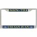 USS San Juan SSN-751 License Plate Frame