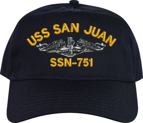 USS San Juan SSN-751 Dolphins Embroidered Cap
