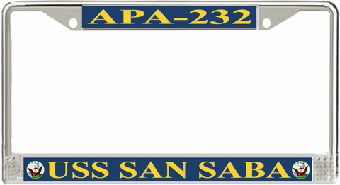 USS San Saba APA-232 License Plate Frame