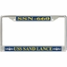 USS Sand Lance SSN-660 License Plate Frame
