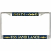 USS Sand Lance SSN-660 License Plate Frame