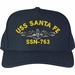USS Santa Fe SSN-763 with Dolphins Custom Embroidered Cap