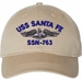 USS Santa Fe SSN-763 with Dolphins Unstructured Dad Cap