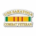 USS Saratoga CV-60 Vietnam Combat Veteran with Ribbon  Decal