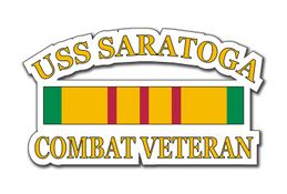USS Saratoga CV-60 Vietnam Combat Veteran with Ribbon  Decal