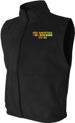 USS Saratoga CV-60 with Vietnam Service Ribbons Fleece Vest