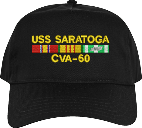 USS Saratoga CVA-60 with Vietnam Service Ribbons Embroidered Cap