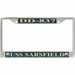 USS Sarsfield DD-837 License Plate Frame