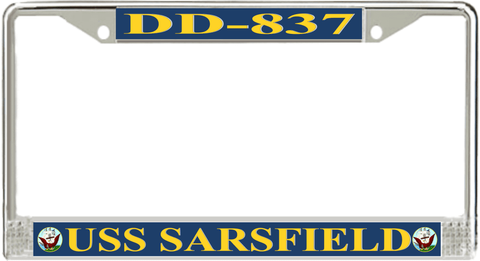 USS Sarsfield DD-837 License Plate Frame