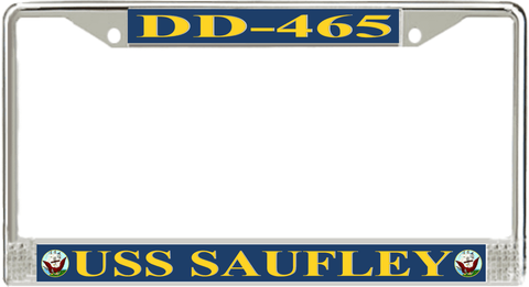 USS Saufley DD-465 License Plate Frame