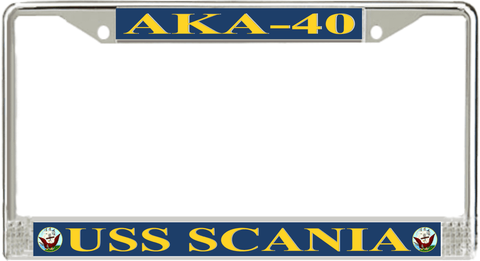 USS Scania AKA-40 License Plate Frame