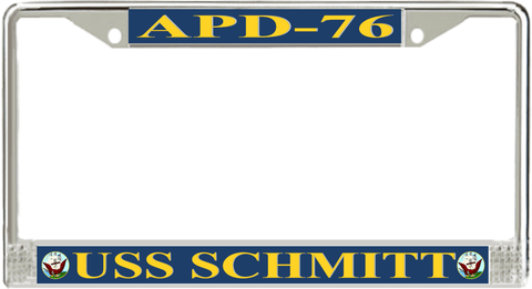 USS Schmitt APD-76 License Plate Frame
