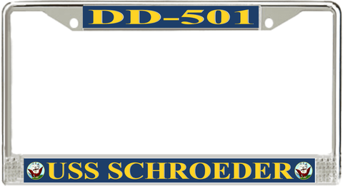 USS Schroeder DD-501 License Plate Frame