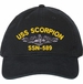 USS Scorpion SSN-589 with Dolphins Unstructured Dad Cap