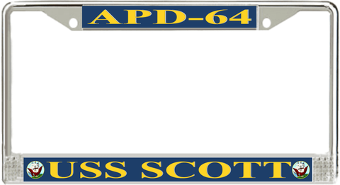 USS Scott APD-64 License Plate Frame