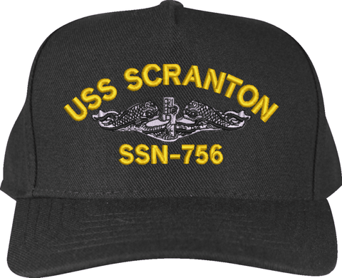 USS Scranton SSN-756 with Dolphins Custom Embroidered Cap