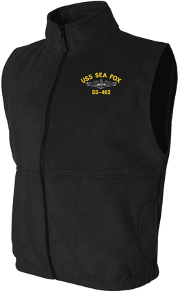 USS Sea Devil SSN-664 with Dolphins Embroidered Fleece Vest