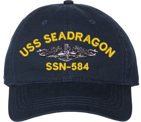USS Seadragon SSN-584 with Dolphins Unstructured Dad Cap